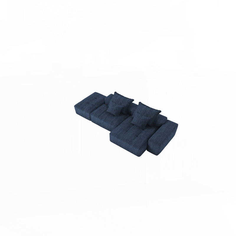 Canapé modulaire moderne, 3, Chenille bleu