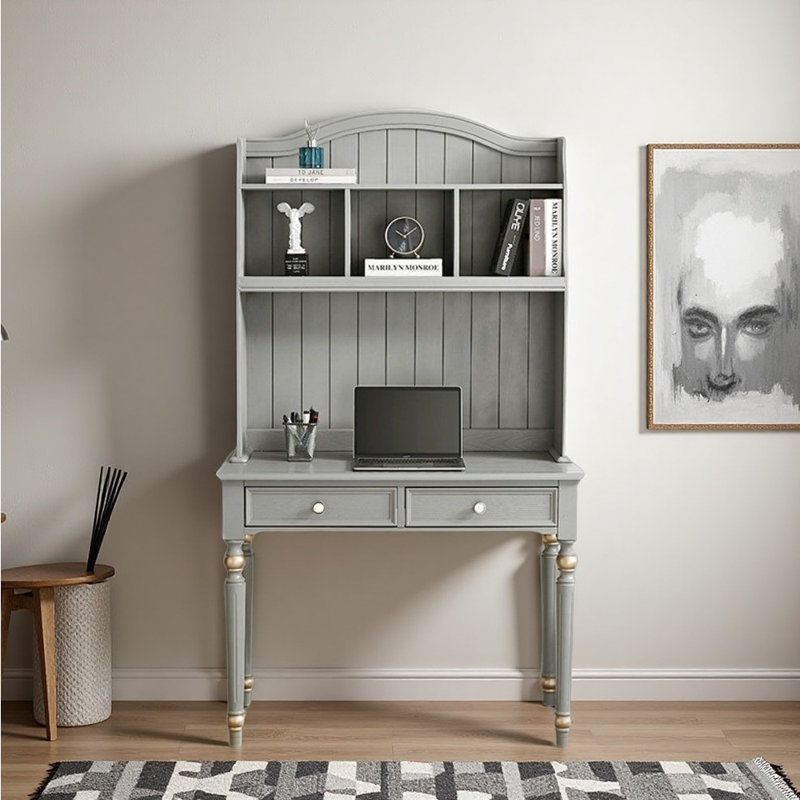 Bureau en bois massif de style américain minimaliste, H 69,29 po x l 39,37 po x P 19,69 po