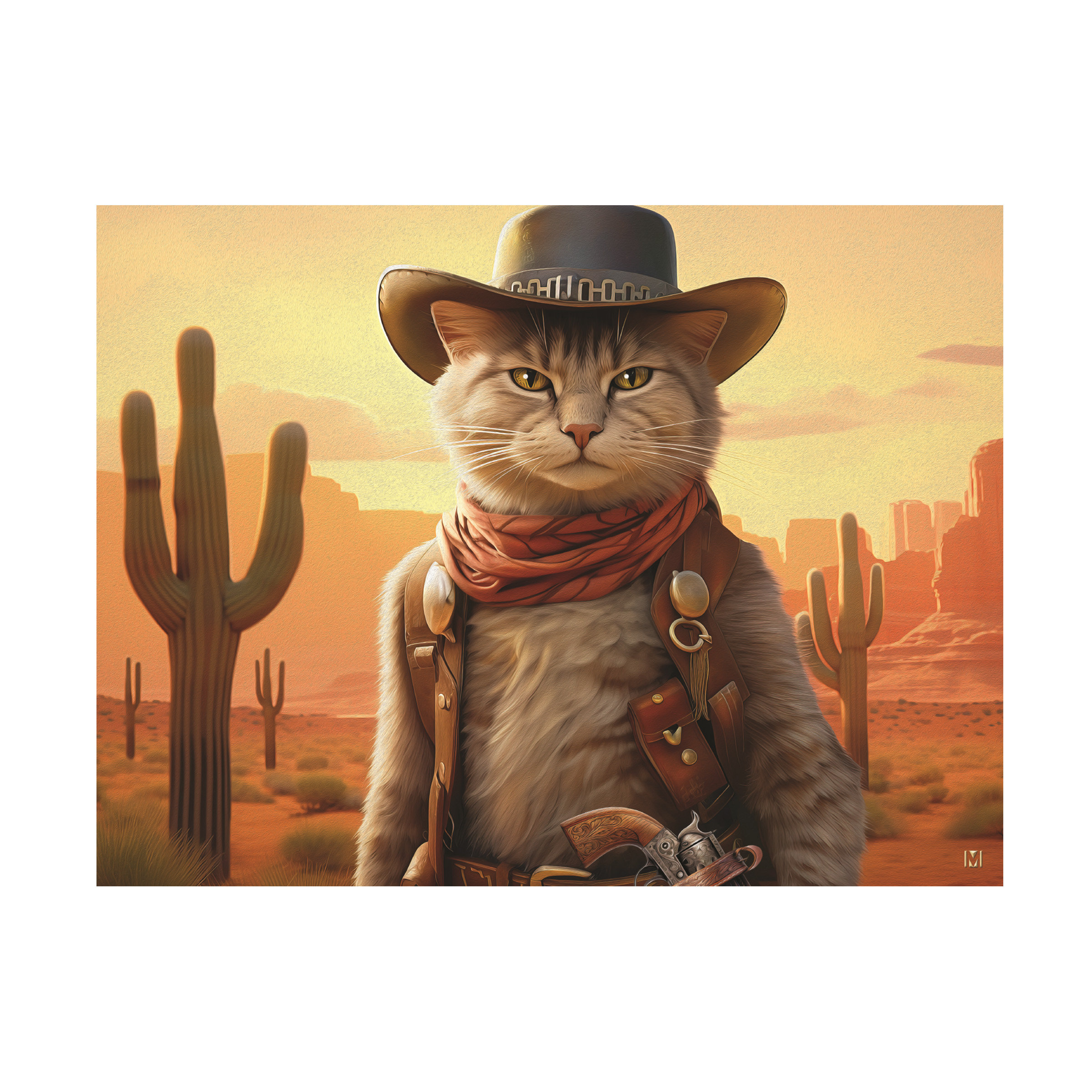 Winston Porter Michael David Ward Kitty Cowboy Canvas Art | Wayfair