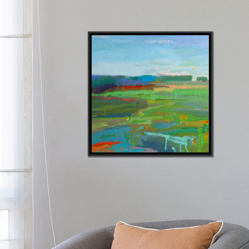 « vinalhaven v », reproduction sur toile, H 26 po x l 26 po x P 1,5 po, Toile avec cadre flottant noir, Pas de tapis