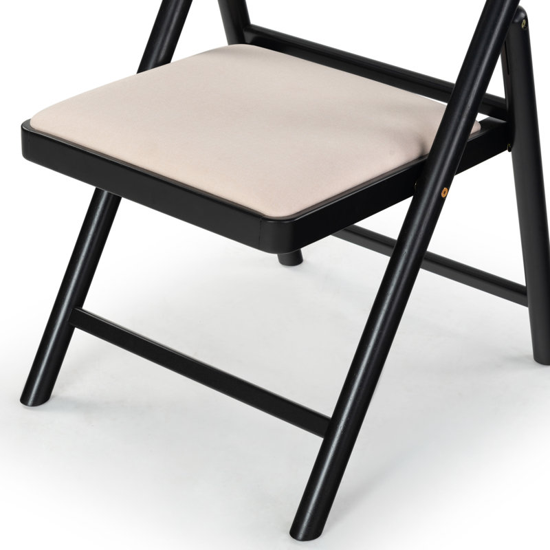 JACIE LINEN SEAT FOLDING CHAIR, Black