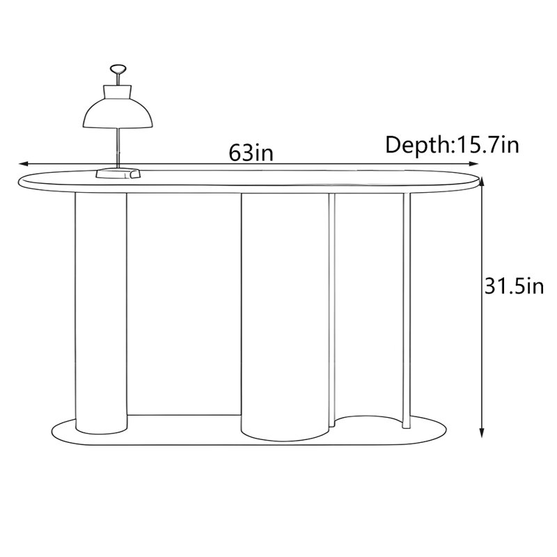 Console Italian Minimalist, H 31,50 po x l 63 po x P 15,7 po