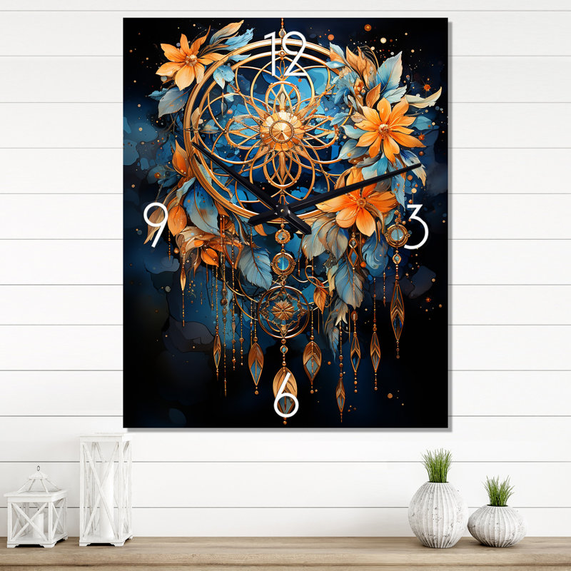 Dieugrand - Horloge murale moderne Dream Catcher, Moyen