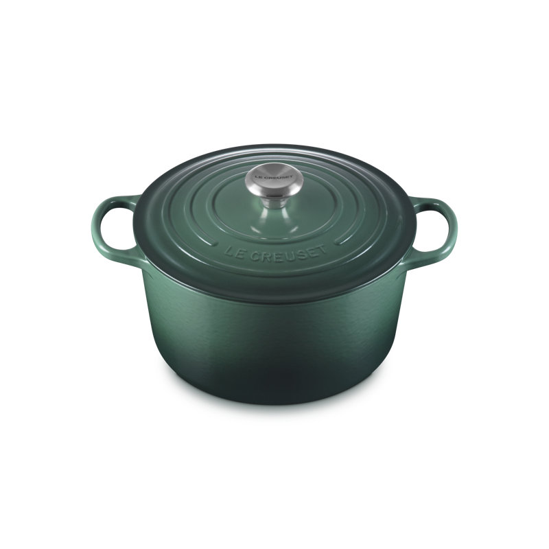 Le Creuset Signature Enaneled Cast Iron Deep Round Dutch Oven, Artichaut, 5.5 quarts