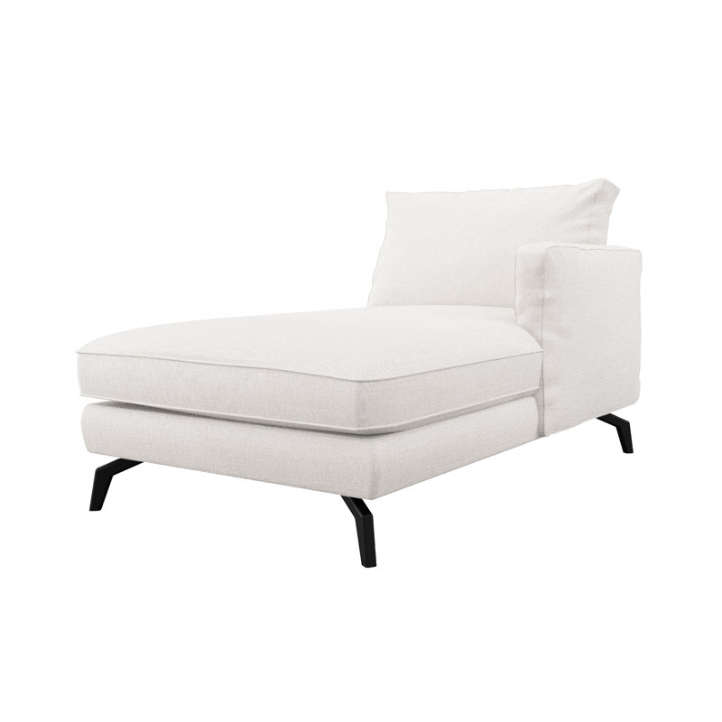 Unic Upholstered Chaise Lounge, Right-Arm Chaise, Off-White