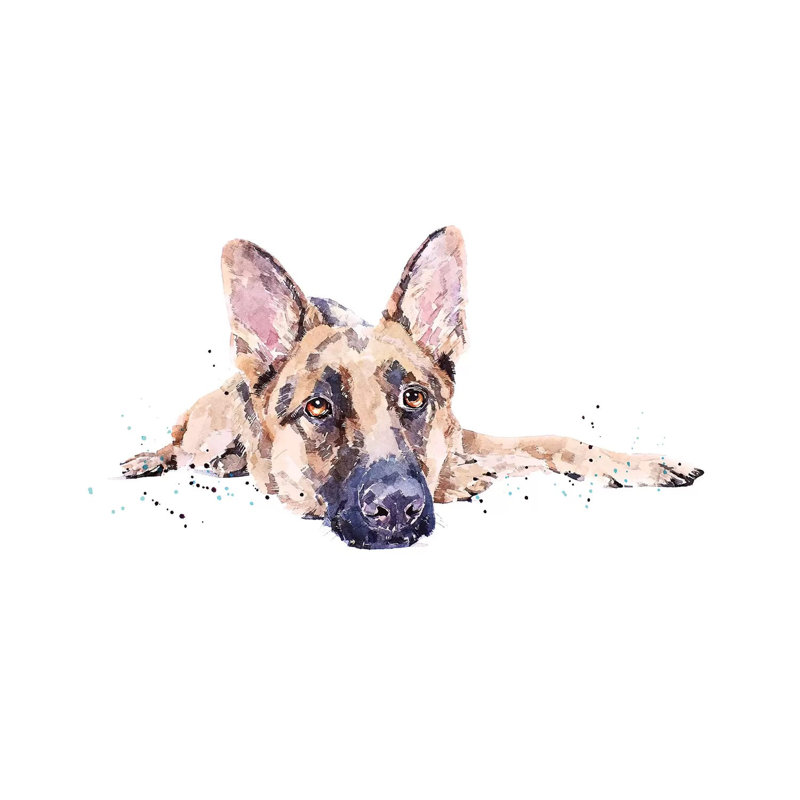 German Shepherd II - Painting on Canvas, Wrapped Canvas, 66.04 cm H x 45.72 cm W x 1.91 cm D