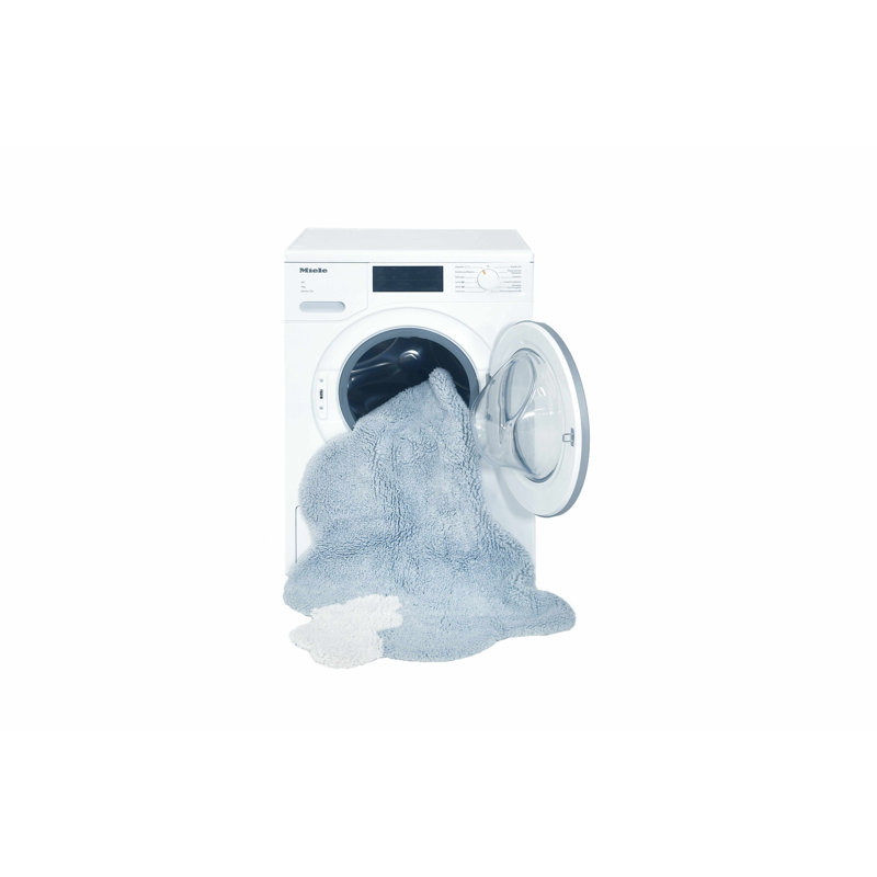 Light Blue Cloud Shaped Washable Synthetic Rug