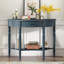 Console rustique demi-lune avec tiroir et tablette-1841738948