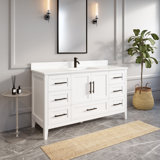 Difiore 60'' Single Bathroom Vanity with Quartz Top