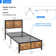 Kempst Platform Bed Frame with Wooden Headboard, Heavy Duty Steel Slats Support, No Box Spring Needed