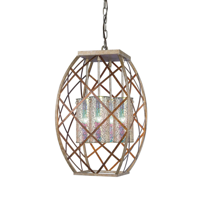 Braid 4 - Light Drum Chandelier, Iridescent