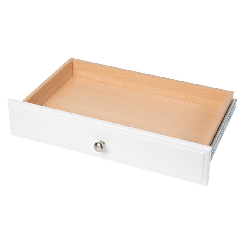 Tiroir à quadrillage en bois manufacturé, Blanc, H 4 po x l 24 po x P 14 po