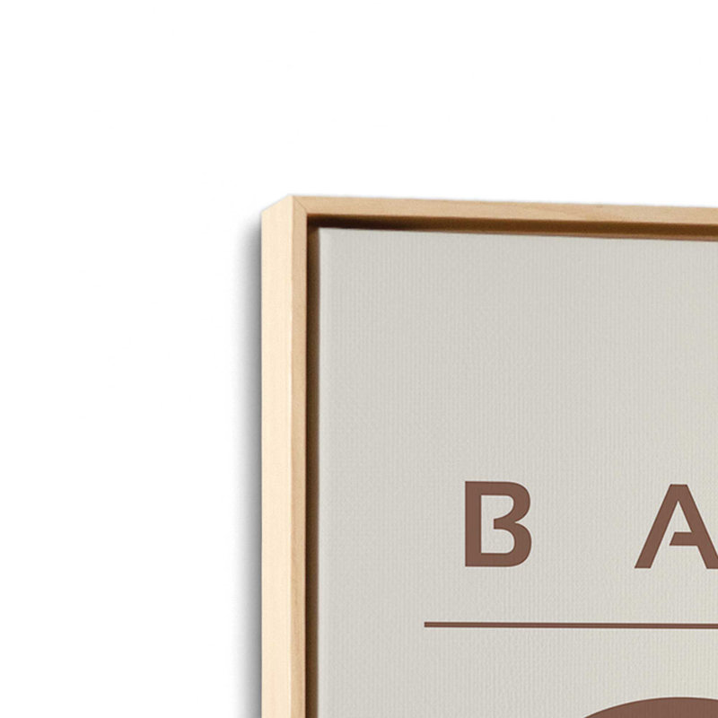 Affiche rétro Bauhaus II , H 12 po x l 8 po, Toile avec cadre flottant brun, Érable américain
