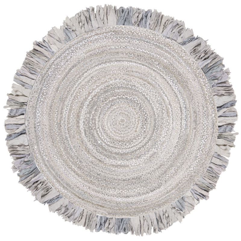 Campos Hand Woven Cotton Rug, Round 3'