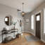 Luminaire suspendu style globe 4 lumières Farmhouse