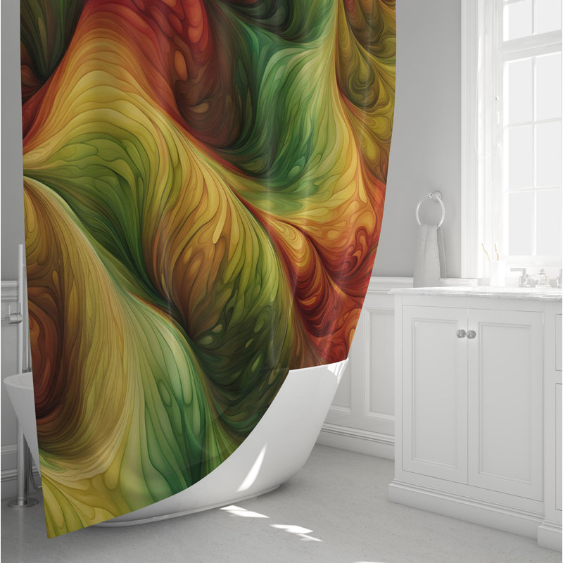 Rideau de douche abstrait, H 72 po x l 70 po