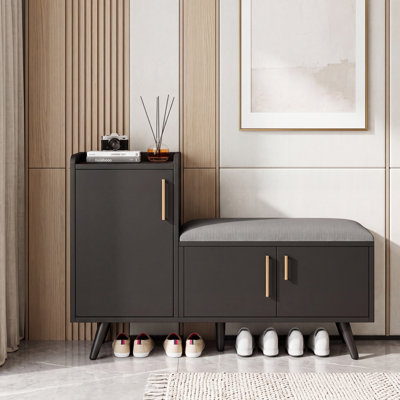Modern Elegant Shoe Bench/ Storage Cabinet, for Hallways and Entrence