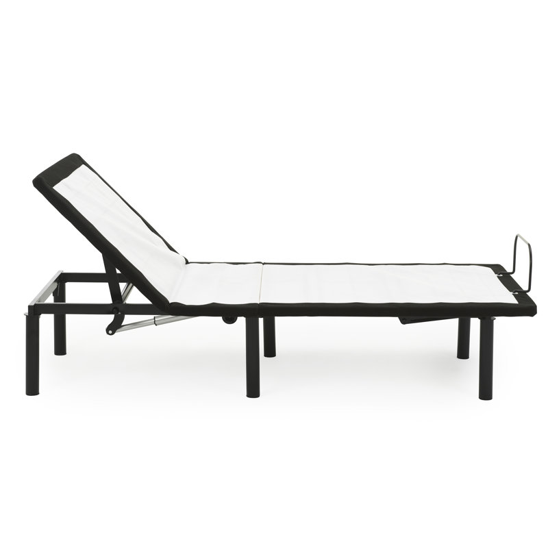 Twin Xl Grey Metal Bed, Head Positioning Regulated By Wired Remote, Ease Joint Remote Managed Articulations, Grey,