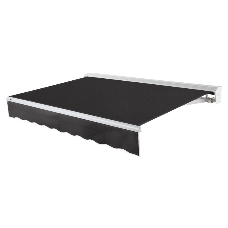 Store banne motorisé rétractable Awntech Destin, 3,66 m x 3,05 m, noir, l 12 pi x P 10 pi, Moteur gauche, Noir