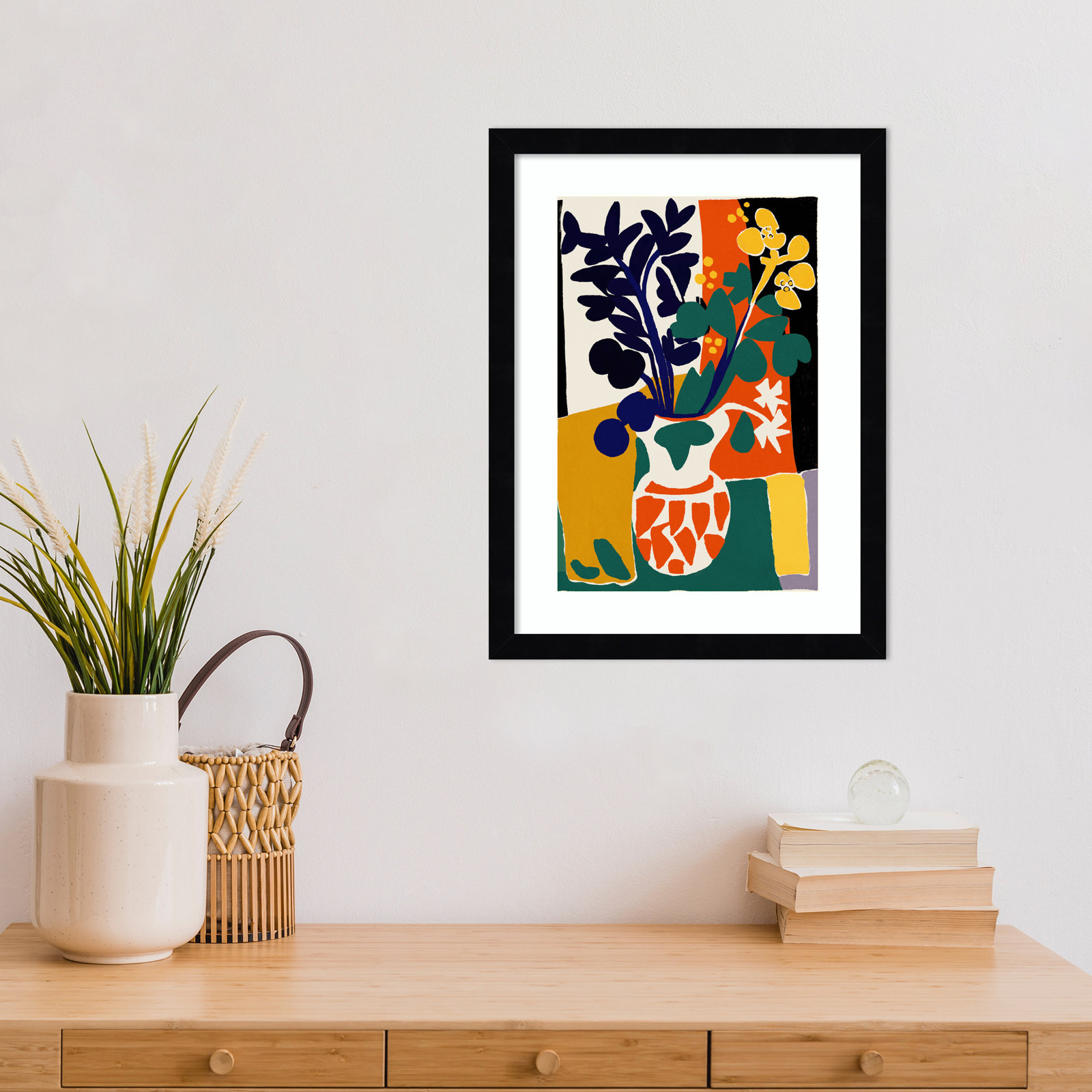 Ovando "France Floral Impressions" Print, Black, 17" H x 13" W