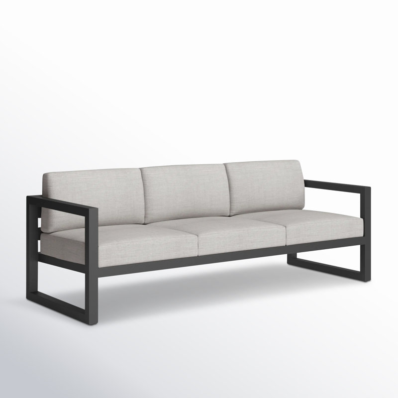 Avion Outdoor 3 - Seat Patio Sofa, Cast Silver Sunbrella®, Slate