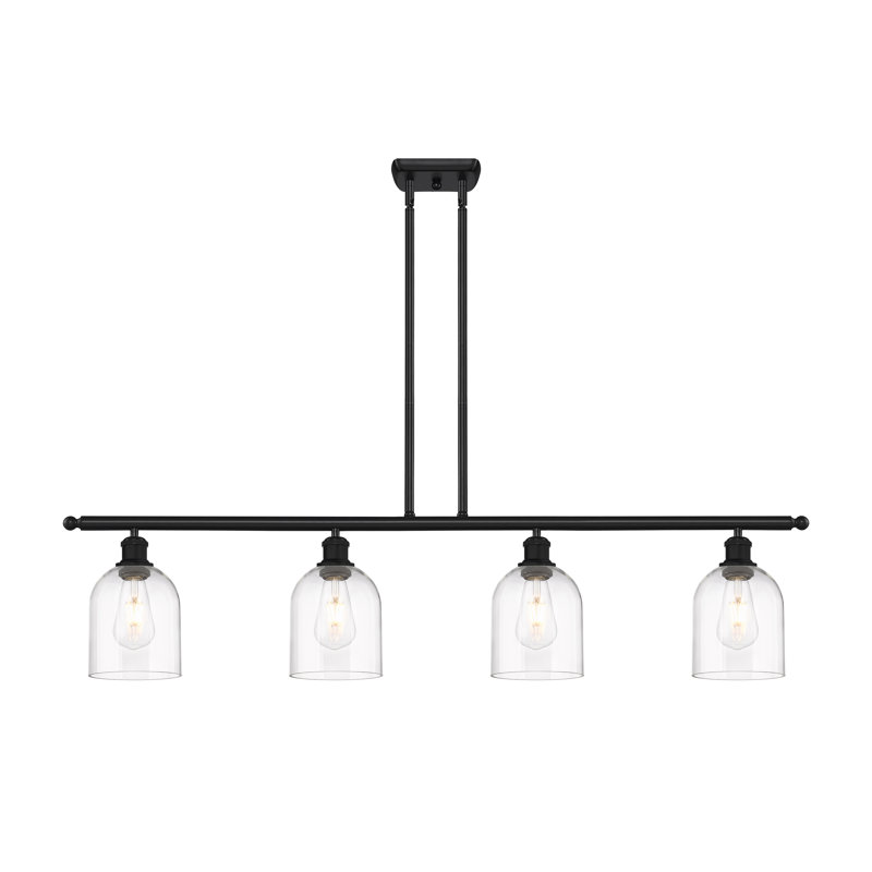 Odaniel 4 - Light Kitchen Island Pendant, Clear, Matte Black