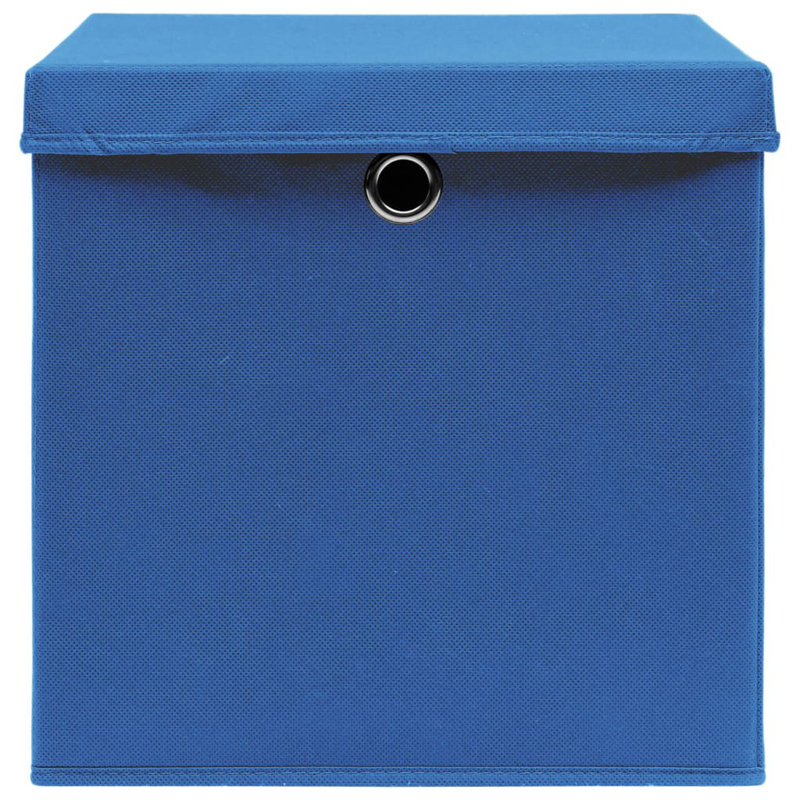 Storage Boxes with Lids Fabric, Blue, 28cm H x 28cm W x 28cm D