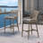 Purple Leaf Patio Upcycled Fabric Bar Stools 28" H Set Of 2 Handwoven Wicker Bar Height Stool Modern Aluminum High Bar Chairs Outdoor Wicker Barstools With Back And Cushion For Kitchen Pool Island-120380920-120380921