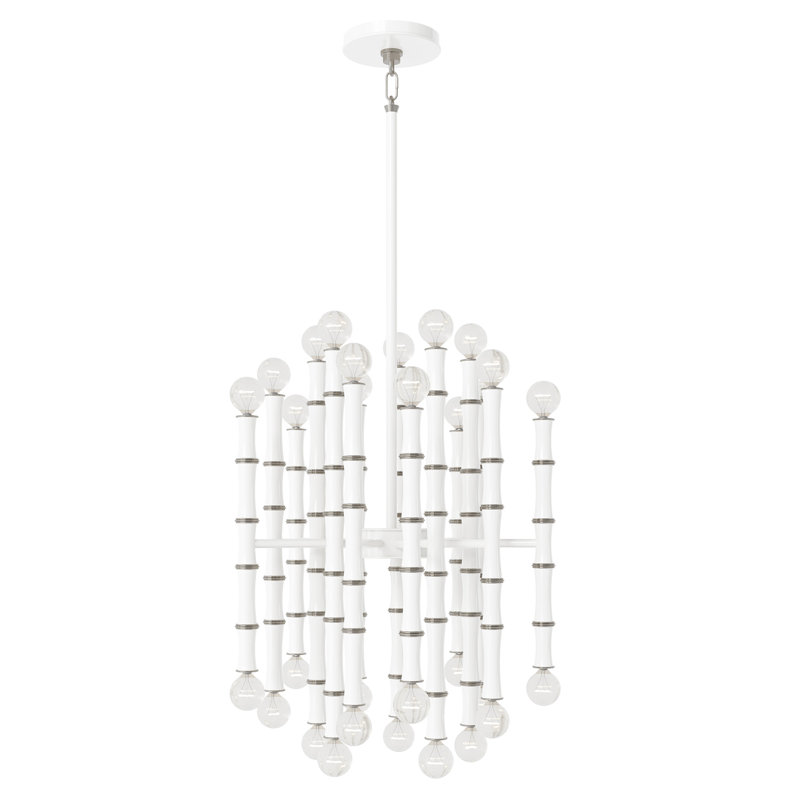Kane 30 - Light Chandelier, Pumpkin/Polished Nickel