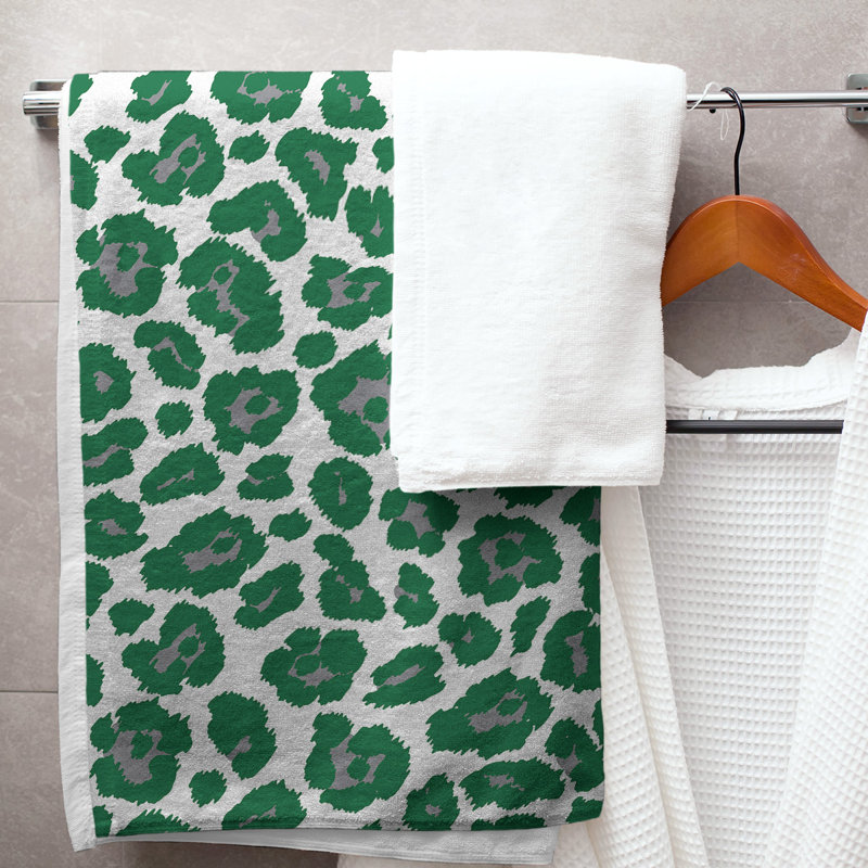 Lucida Bath Towel, Polyester/Cotton Blend, White/Silver/Green
