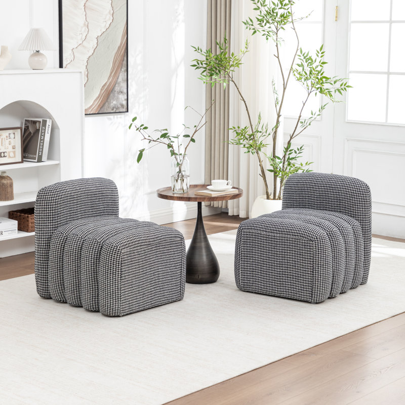 Fauteuil d'appoint rembourré sans accoudoirs, Noir