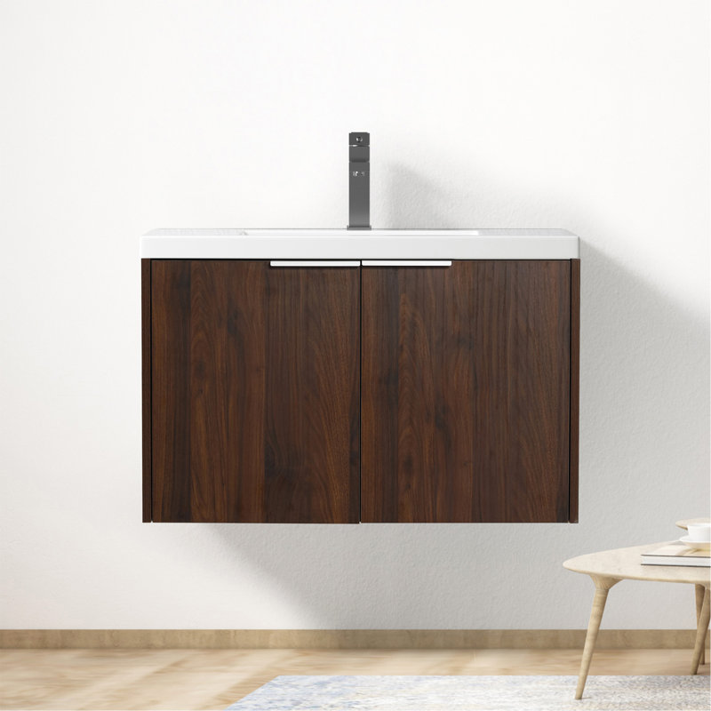 Meuble-lavabo à fermeture en douceur avec lavabo, 30 po pour petite salle de bain, 30 po x 18 po