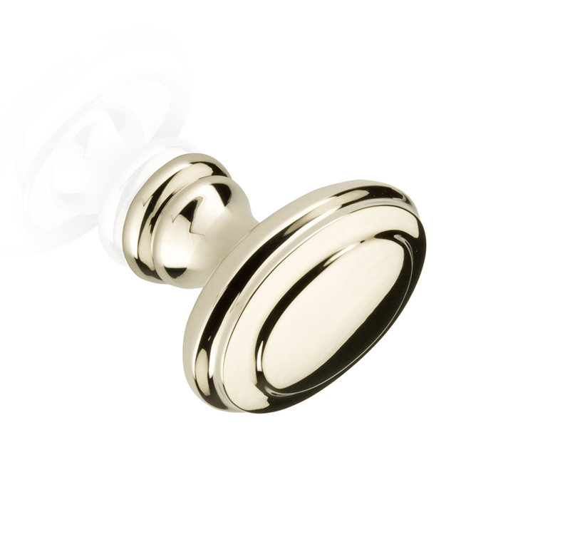 Poignée ronde Queen's, Nickel poli, H 1,5 po x l 1,25 po x P 1,25 po