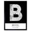 Bristol City Map Bristol Black & White - Single Picture Frame Typography