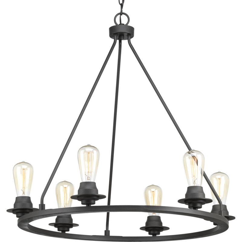 Miesha 6 - Light Farmhouse Chandelier, Graphite