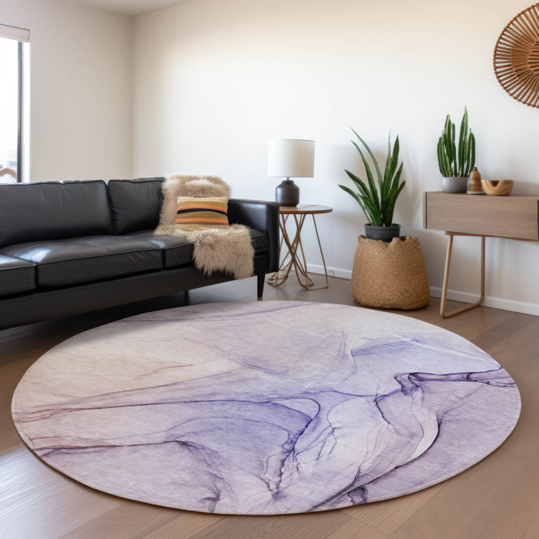 Premium Machine Washable Cerrito AMF502 Purple Rug