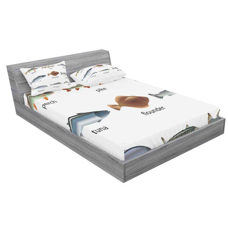 Ensemble de draps en pikes perchoir de poissons et de truite aquatique de flounder