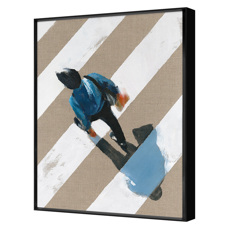 Crosswalk 3 Framed Acrylic Painting Print, Black  Framed, 27" H x 21" W