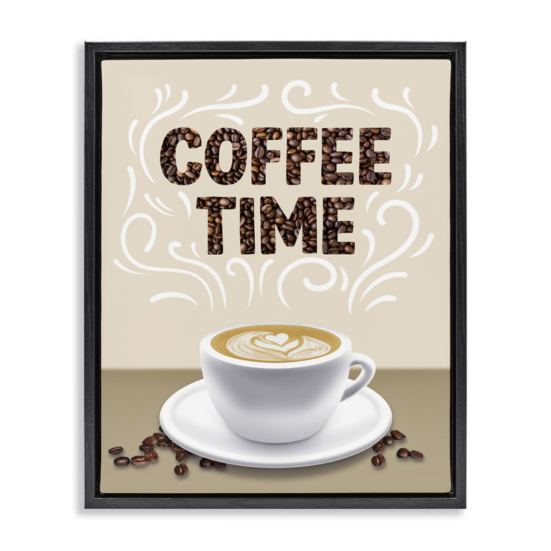 Cadre flottant Traditional Coffee Time Brew, design par Marcus Prime, Cadre flottant noir de jais, H 31 po x l 25 po