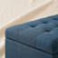 Banc capitonné capitonné avec repose-pieds de 51 po de large pour repose-pieds pour chambre à coucher, bleu marine