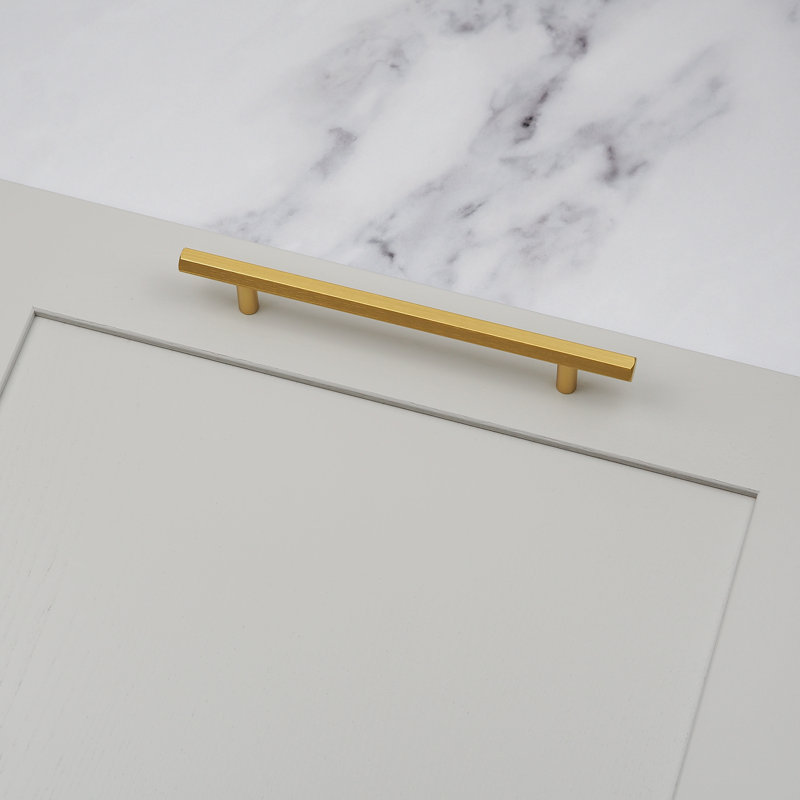 Hexagon Bar Handle, Brushed Brass, 320mm Handle