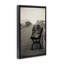 "Benches on the Boardwalk", art mural sur toile flottant noir, design par Jadei-1128155189-1127436498