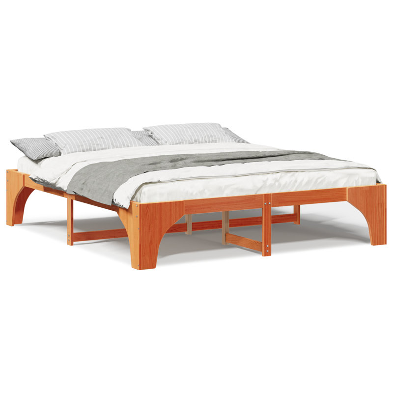 Solid Wood Bed Frame, Super King (6'), Brown