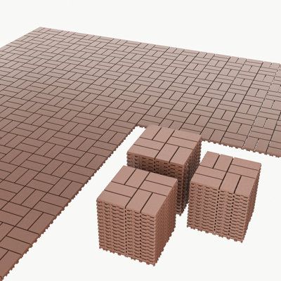 30.5cm L x 30.5cm W Plastic Interlocking Deck Deck Tile Kit