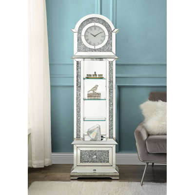 Mirrored Grandfather Clock with LED Lighting