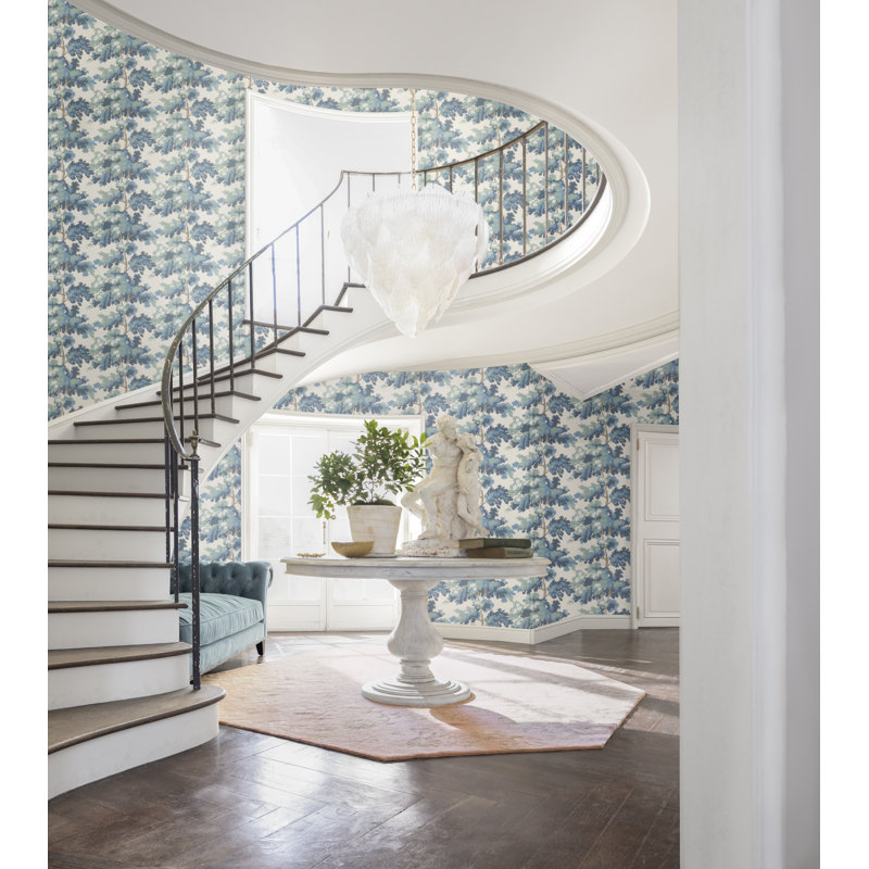 Raphael Floral Wallpaper Roll by Sandberg, Dark Blue