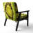 Green Kiwi Seeds And Inside Pattern - Upholstered Contemporary Accent Arm Chair