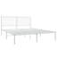 Metal Bed Frame with Headboard White 150x200 cm-1306886015