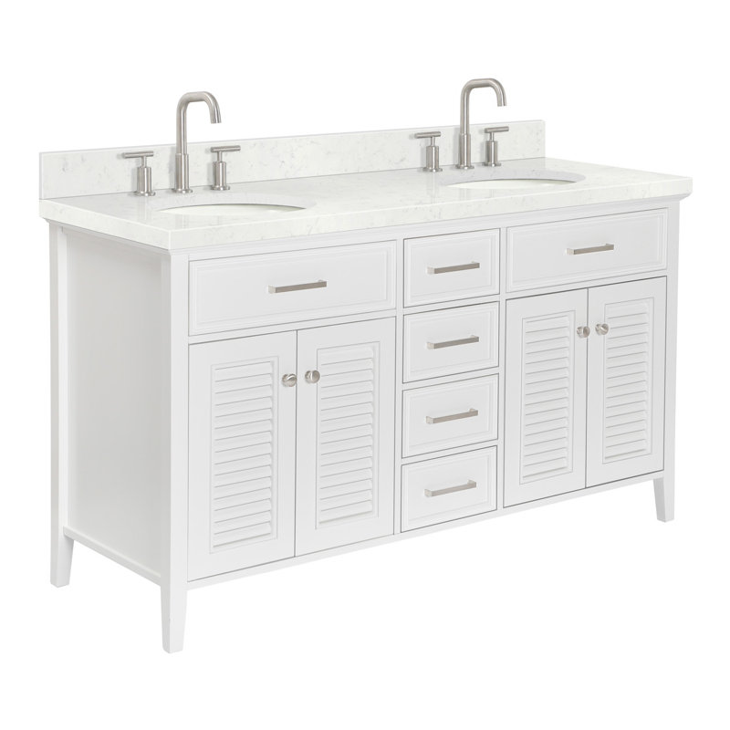 Blazier 72.25'' W Double Vanity, White, 60"