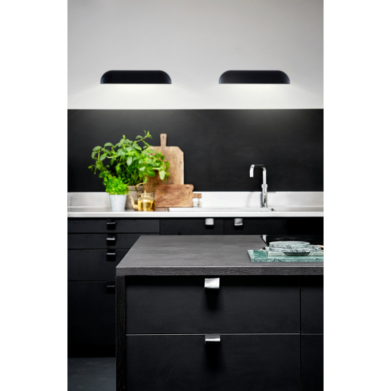 Design For The People - Nordlux 6.8cm H Integrated LED Outdoor Flush Mount, Black, 6.8cm H x 36cm W x 6.8cm D